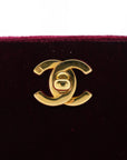 CHANEL 1996-1997 W Face Velour Mini Velour Bordeaux Gold Handbag