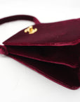 CHANEL 1996-1997 W Face Velour Mini Velour Bordeaux Gold Handbag