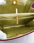 CHANEL 1996-1997 W Face Velour Mini Velour Bordeaux Gold Handbag
