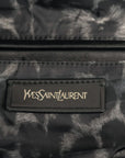 YVES SAINT LAURENT Bubble Quilted Leopard Print Bowling Bag 30 Handbag