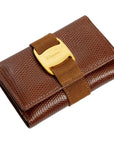 SALVATORE FERRAGAMO Lizard Pattern Vara Plate Key Case