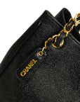 CHANEL 1996–1997 Coco Mark Matelassé Caviar Skin Tote Bag / Shoulder Bag
