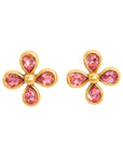 Vintage-Style Flower Rhinestone Earrings(Gold-Plated Brass)