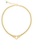 CHRISTIAN DIOR Heart Rhinestone Necklace