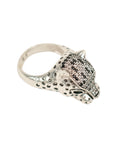 Vintage-Style Leopard Motif Rhinestone Ring