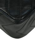 CHANEL 1991-1994 Coco Mark V-Stick Chain Lambskin Shoulder Bag