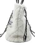 CHANEL Coco Neige Matelassé Drawstring Handbag/Shoulder Bag 2Way