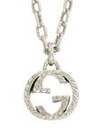 GUCCI SV925 Arabesque Interlocking GG Logo Necklace