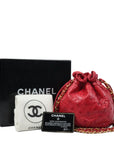 CHANEL 1986-1988 Drawstring Chain Ostrich Shoulder Bag