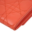 CHRISTIAN DIOR Lady Dior Cannage Chain Wallet Long Wallet / Handbag 2Way