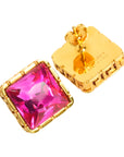 VERSACE Square Rhinestone Earrings