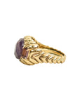 Vintage-Style Rhinestone Adjustable Ring(Gold-Plated Brass)