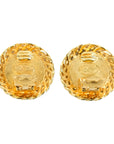 CHANEL Gold Button Earrings