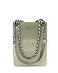 CHANEL 2014 Coco Mark Chain Metallic Leather Shoulder Bag