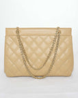 CHANEL 2000-2002 Matelassé Chain Tote Bag/Shoulder Bag