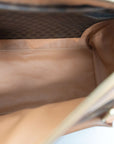CELINE Brown Mcadam Mini Boston Handbag