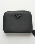 PRADA Nylon Round Zip Compact Wallet