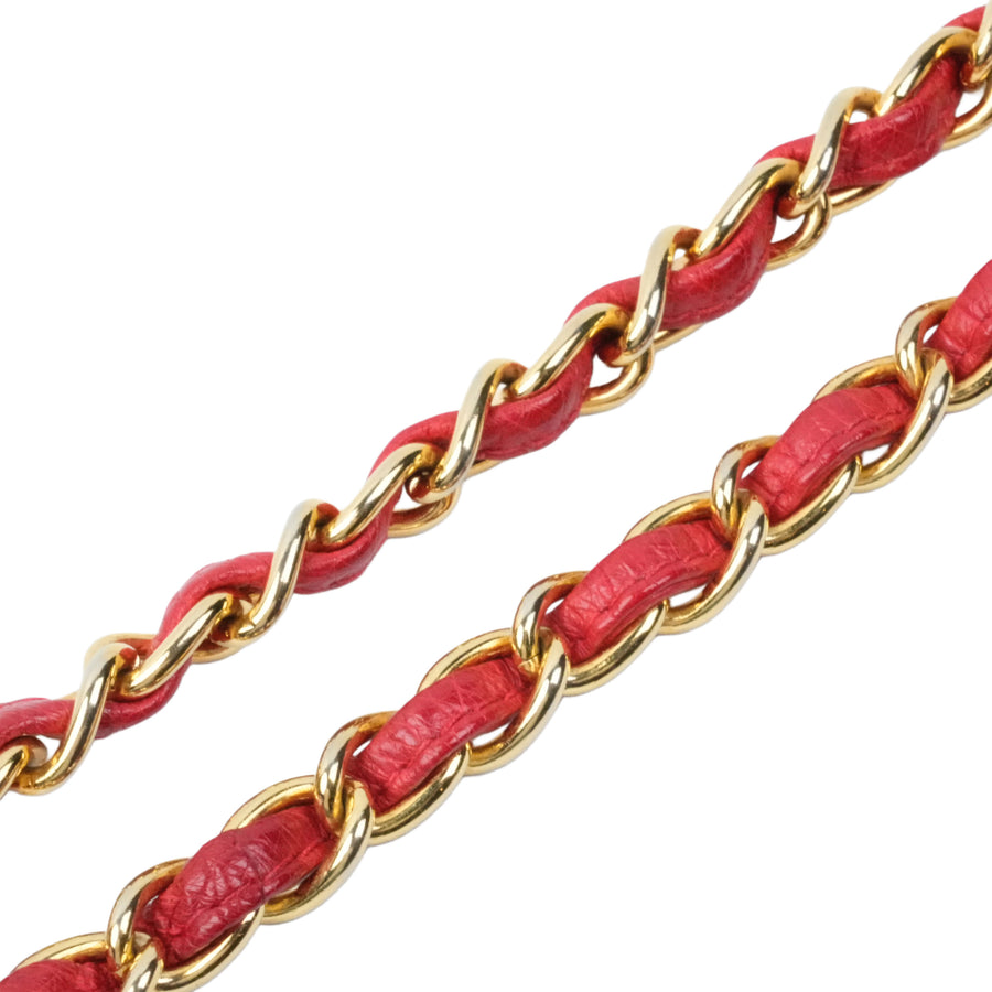 CHANEL 1986-1988 Drawstring Chain Ostrich Shoulder Bag