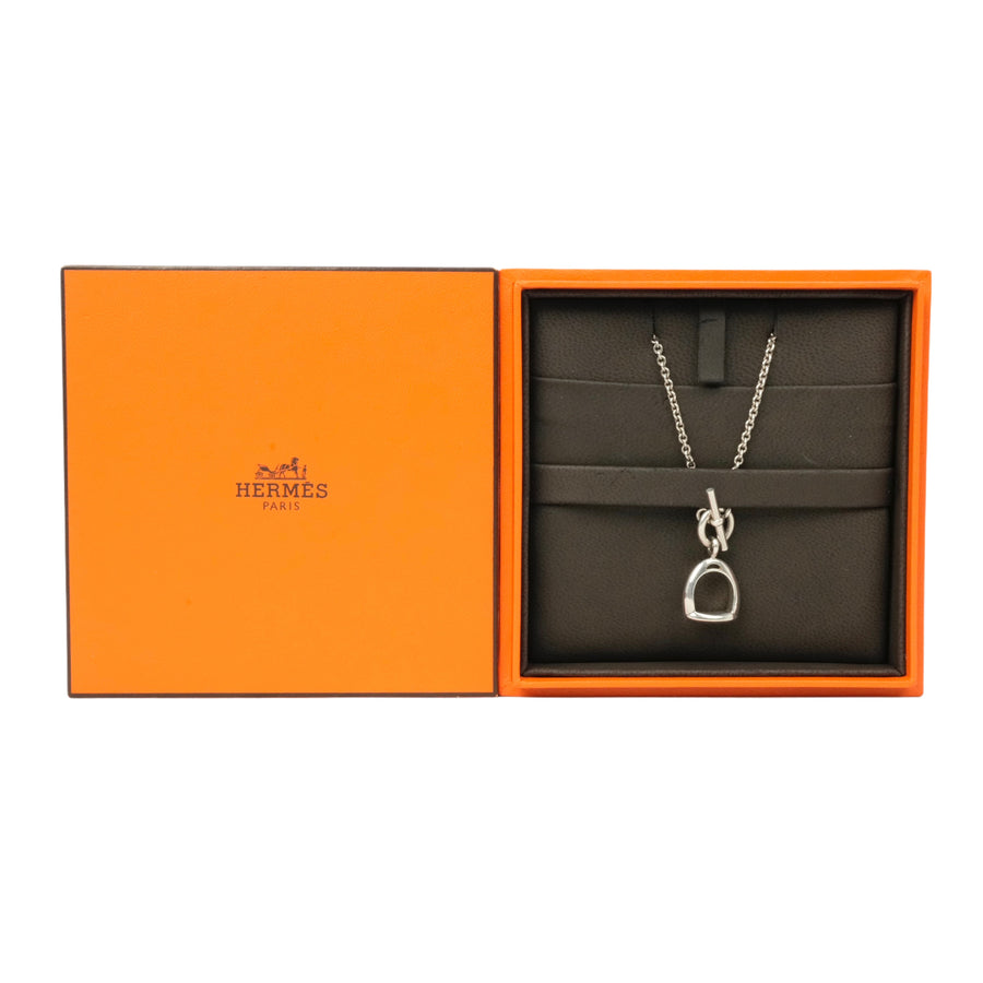 HERMES Ag925 Amulet Étrier Necklace