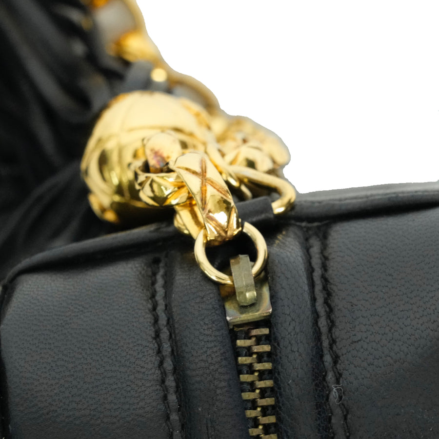 CHANEL 1991-1994 Coco Mark V-Stick Chain Lambskin Shoulder Bag