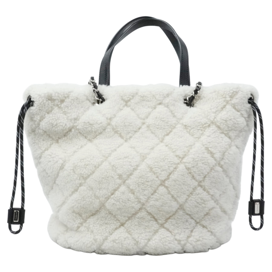 CHANEL Coco Neige Matelassé Drawstring Handbag/Shoulder Bag 2Way