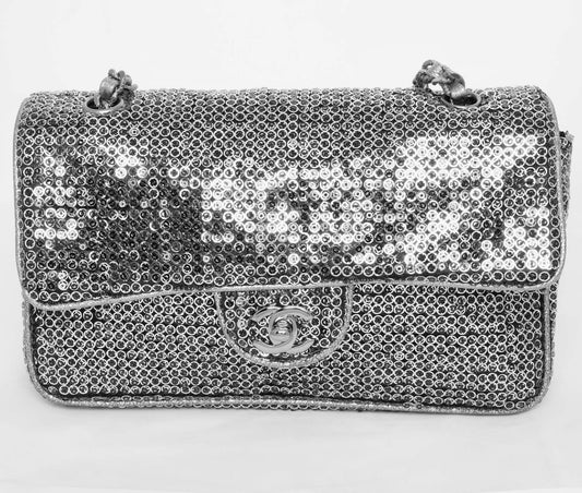 CHANEL 2006-2008 Chain Sequins Shoulder Bag