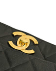 CHANEL 1997–1999 Coco Mark Matelassé Caviar Skin Tote Bag / Shoulder Bag