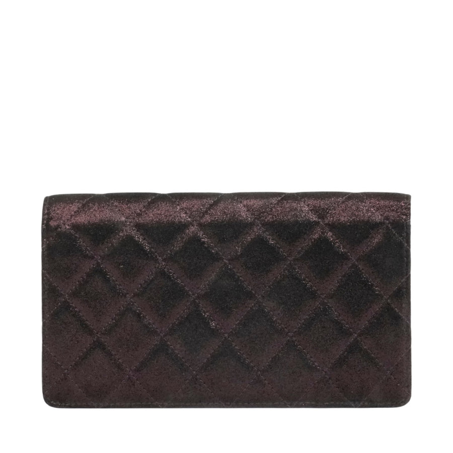 CHANEL Matelassé Tweed Bi-fold Long Wallet