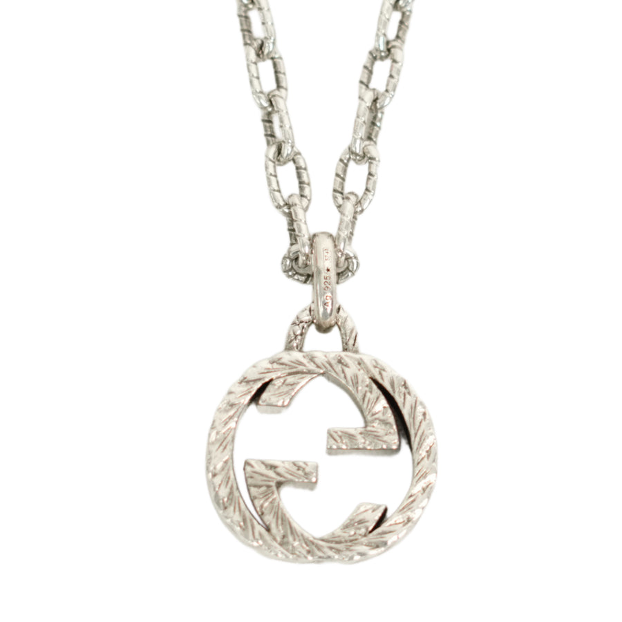 GUCCI SV925 Arabesque Interlocking GG Logo Necklace