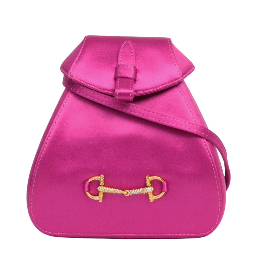 GUCCI Satin Mini Rucksack With Clasp Closure Backpack/Shoulder Bag