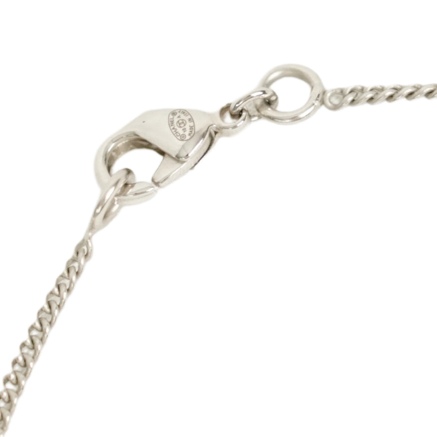CHANEL Coco Mark Square Rhinestone Reversible Necklace