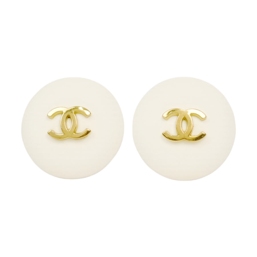 CHANEL Coco Mark Button Earrings