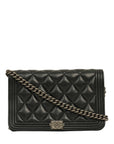 CHANEL Boy Chanel Matelassé Coco Mark Chain Wallet / Shoulder Bag