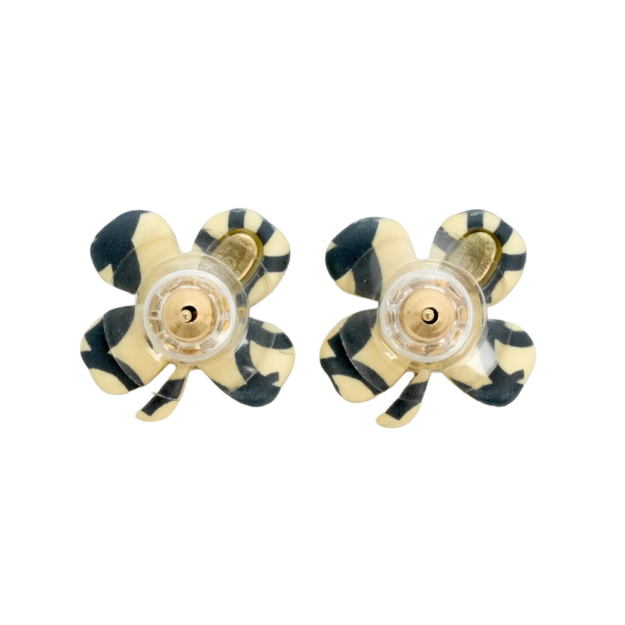 CHANEL Clover Motif Earrings