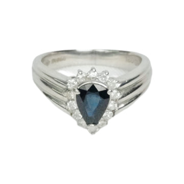 PT850 Sapphire 0.88ct Diamond 0.21ct Ring
