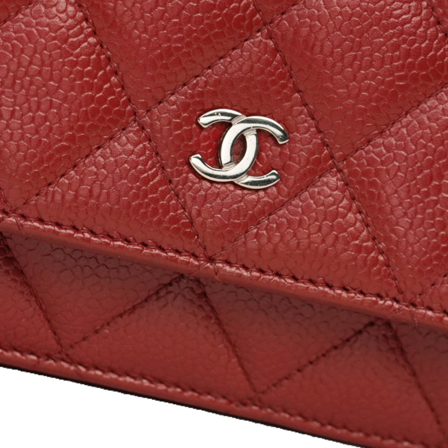 CHANEL 2014 Matelasse Caviar Skin Chain Wallet / Shoulder Bag