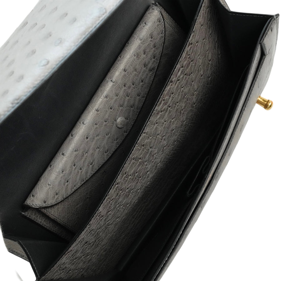 HERMES Ostrich Piano Handbag