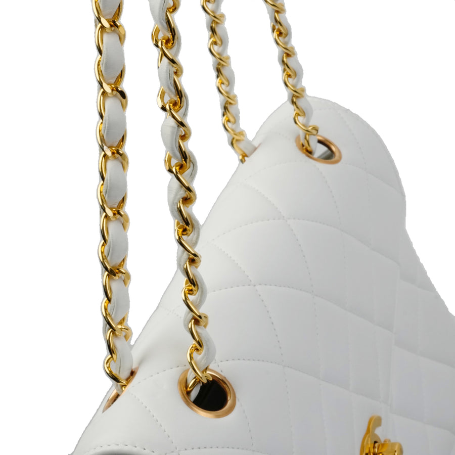 CHANEL 1994-1996 Matelassé Chain V-Flap Lambskin Shoulder Bag