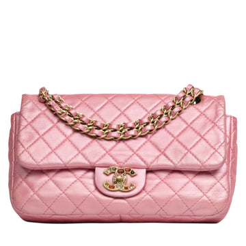 CHANEL 2010–2011 Crystal Logo Matelassé Chain Lambskin Shoulder Bag