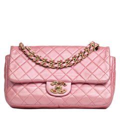 CHANEL 2010–2011 Crystal Logo Matelassé Chain Lambskin Shoulder Bag
