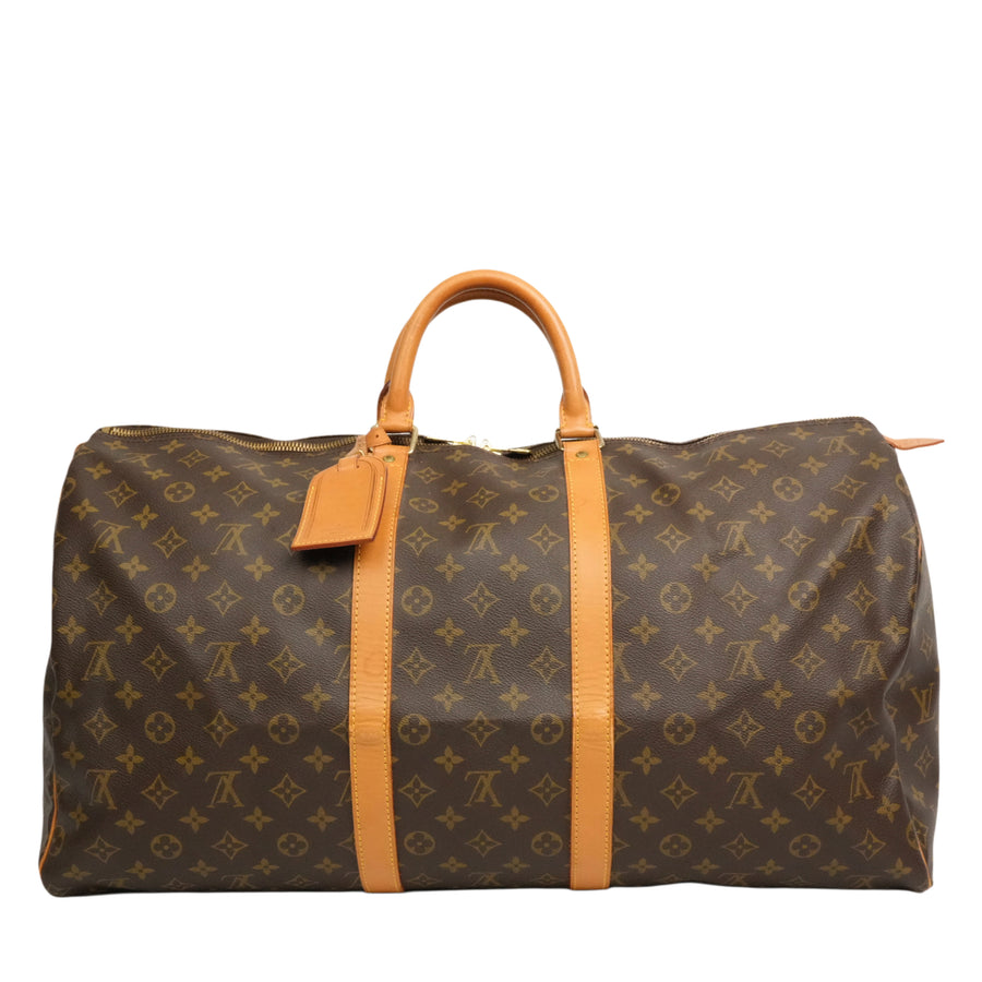 LOUIS VUITTON Monogram Keepall 55 Boston Handbag / Travel Bag M41424