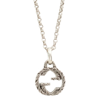 GUCCI SV925 Arabesque Interlocking GG Logo Necklace