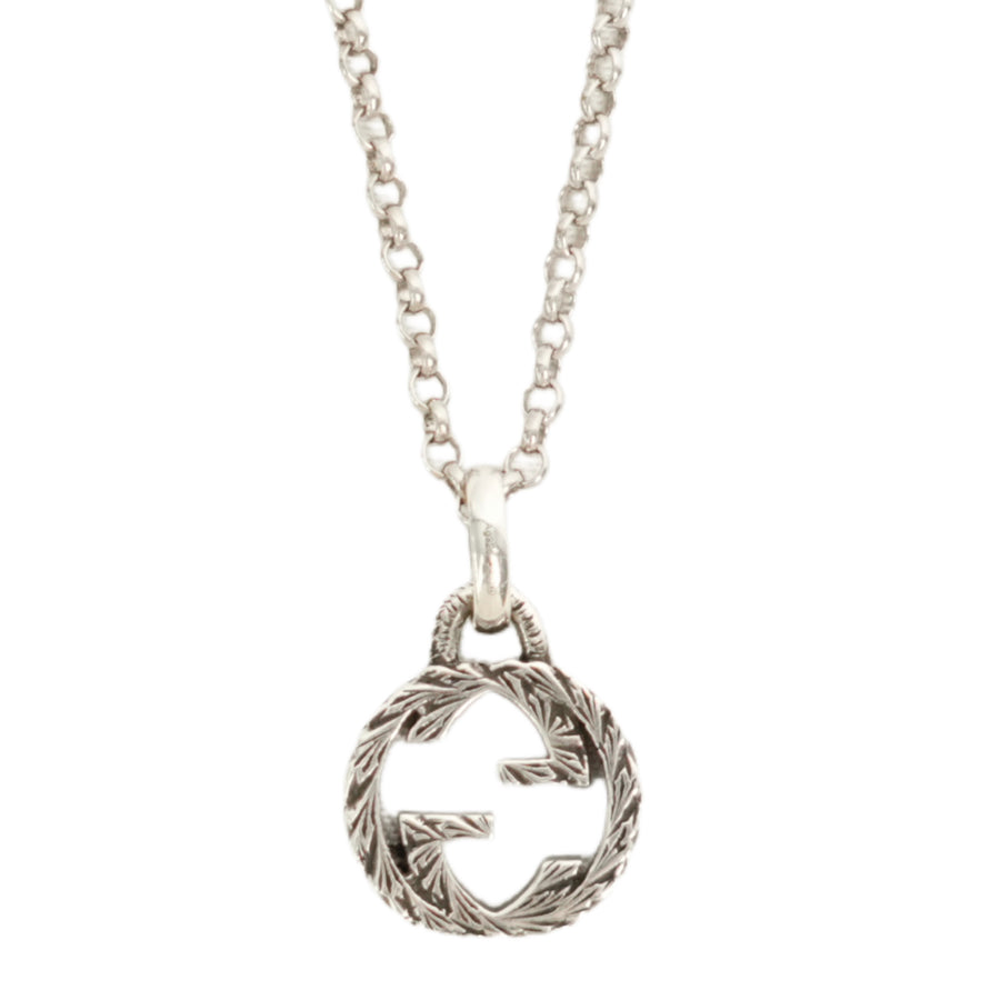 GUCCI SV925 Arabesque Interlocking GG Logo Necklace