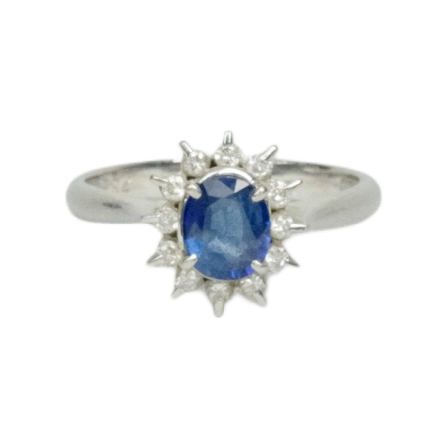 PT900 Sapphire 0.93ct Diamond 0.20ct Ring