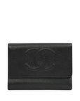 CHANEL Caviar Skin Coco Mark Trifold Wallet