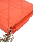 CHRISTIAN DIOR Lady Dior Cannage Chain Wallet Long Wallet / Handbag 2Way