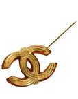 CHANEL Tortoise Shell Coco Mark Brooch