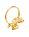 Vintage-Style Ribbon Motif Rhinestone Adjustable Ring