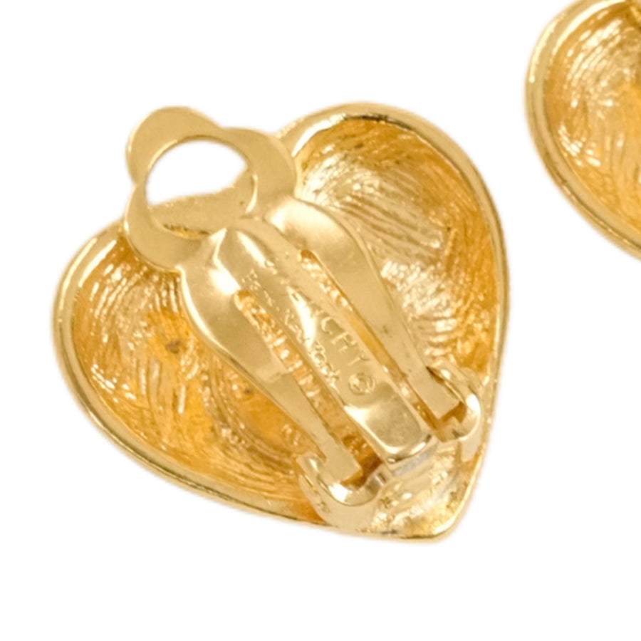 GIVENCHY Rhinestone Heart Earrings