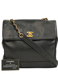 CHANEL 1996–1997 Coco Mark Caviar Leather Chain Shoulder Bag